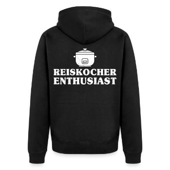 Cuisson du cuiseur à riz DIVERTISSEMENT PASSIONNÉ - Veste à capuche bio Premium Unisexe - noir - Dos - Nico (187cm)