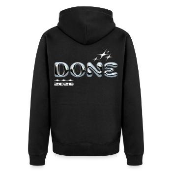 Finished 2028 Chrome Bubble Design - Unisex Premium Organic Zip Hoodie - black - Back - Nico (187cm)