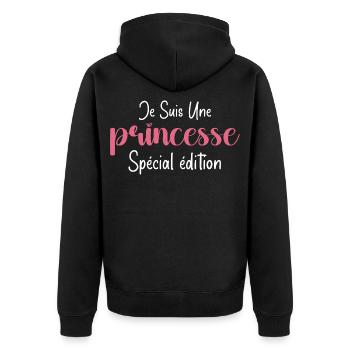 je suis une princesse spécial édition - Veste à capuche bio Premium Unisexe - noir - Dos - Nico (187cm)