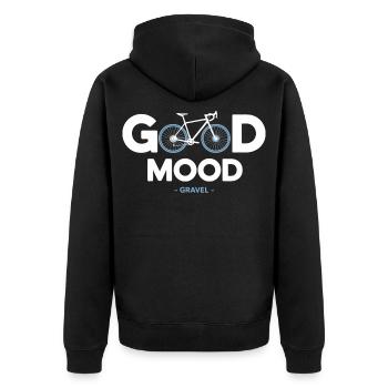 Vélo velo good mood sport cycliste gravel - Veste à capuche bio Premium Unisexe - noir - Dos - Nico (187cm)