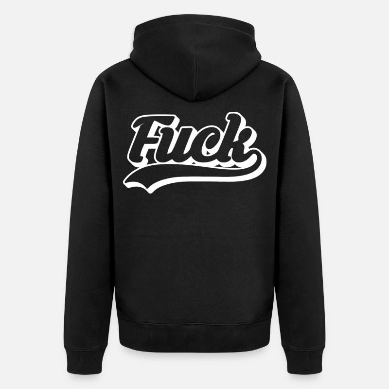 Merde au Rétro Script - Veste à capuche bio Premium Unisexe - noir