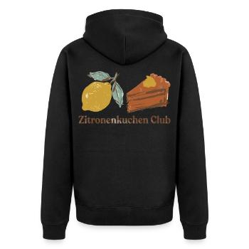 Zitronenkuchen Club Backen Zitrone - Unisex Premium Bio Zip Hoodie - Schwarz - Hinten - Nico (187cm)