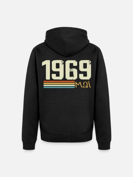 Mai 1969 - Veste à capuche bio Premium Unisexe - noir