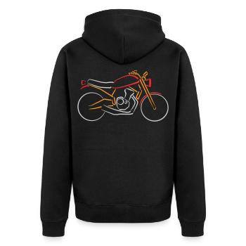 Moto Classique Bike Contours Multicolore - Veste à capuche bio Premium Unisexe - noir - Dos - Nico (187cm)