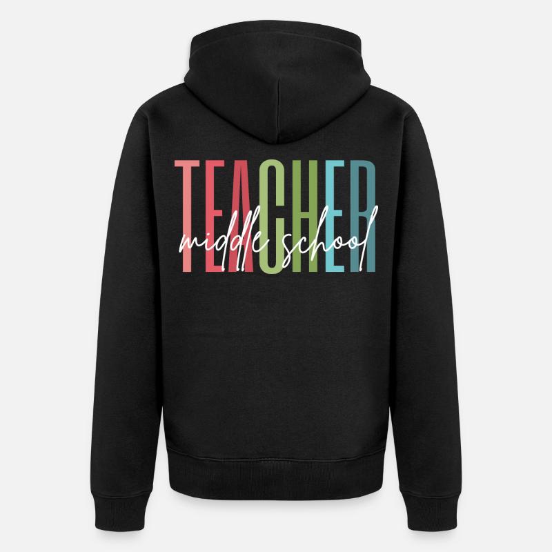 Cadeau d’enseignant de collège - Veste à capuche bio Premium Unisexe - noir