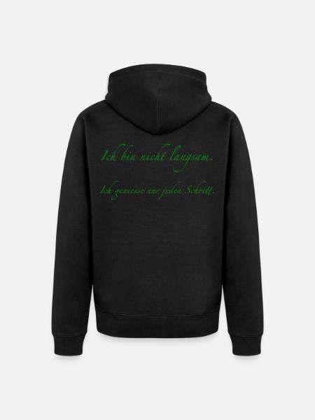 ich bin nicht langsam - Unisex Premium Bio Zip Hoodie - Schwarz