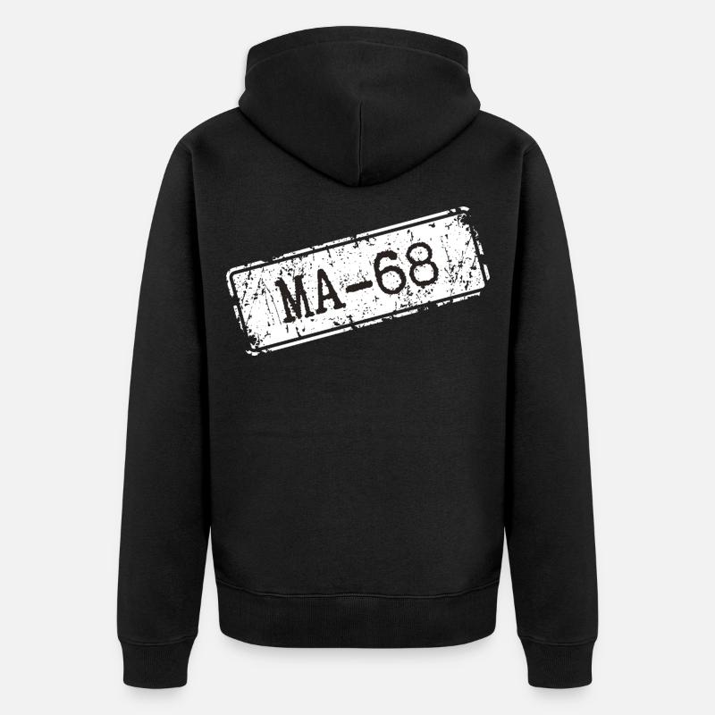 Mannheim 68 - Unisex Premium Bio Zip Hoodie - Schwarz