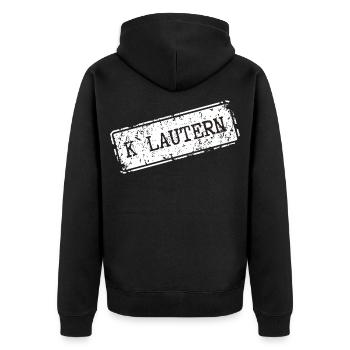 Kaiserslautern - Unisex Premium Bio Zip Hoodie - Schwarz - Hinten - Nico (187cm)