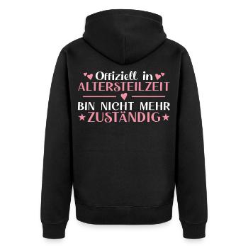 Retraite partielle Femme non responsable - retraite anticipée - Veste à capuche bio Premium Unisexe - noir - Dos - Nico (187cm)