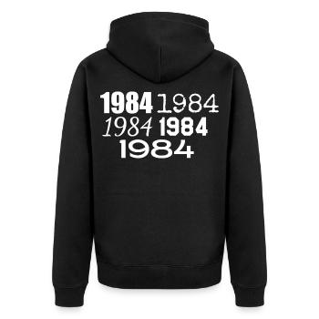 1984 - Veste à capuche bio Premium Unisexe - noir - Dos - Nico (187cm)