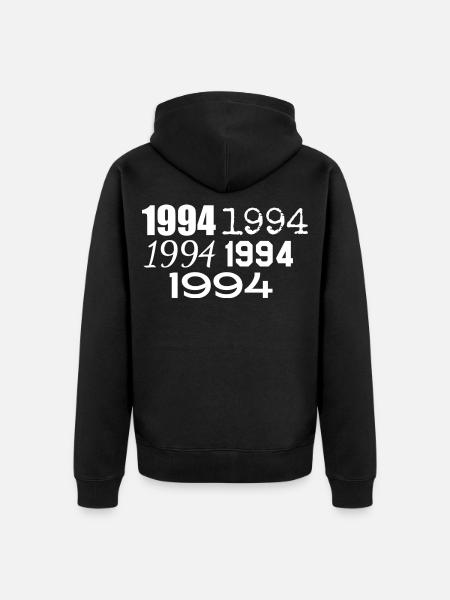 1994 - Unisex Premium Organic Zip Hoodie - black