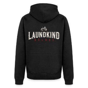 Laundkind - Unisex Premium Bio Zip Hoodie - Schwarz - Hinten - Nico (187cm)