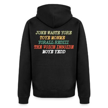 JONE GASPILLE TON JOUET MONME YORALL REDIII LA VOIX - Veste à capuche bio Premium Unisexe - noir - Dos - Nico (187cm)