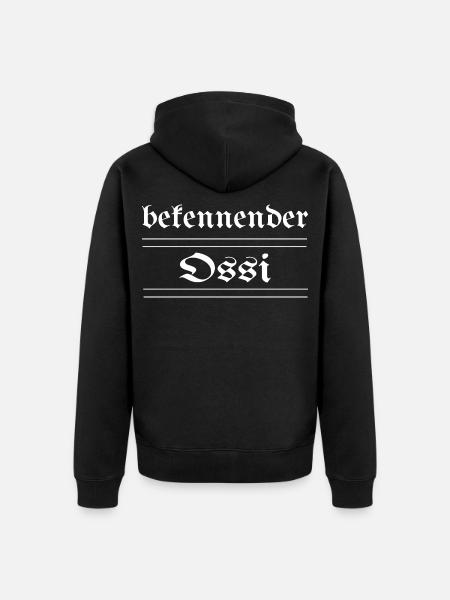 bekennender Ossi - Unisex Premium Bio Zip Hoodie - Schwarz