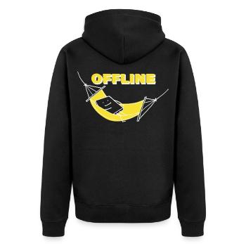 OFFLINE - Unisex Premium Organic Zip Hoodie - black - Back - Nico (187cm)