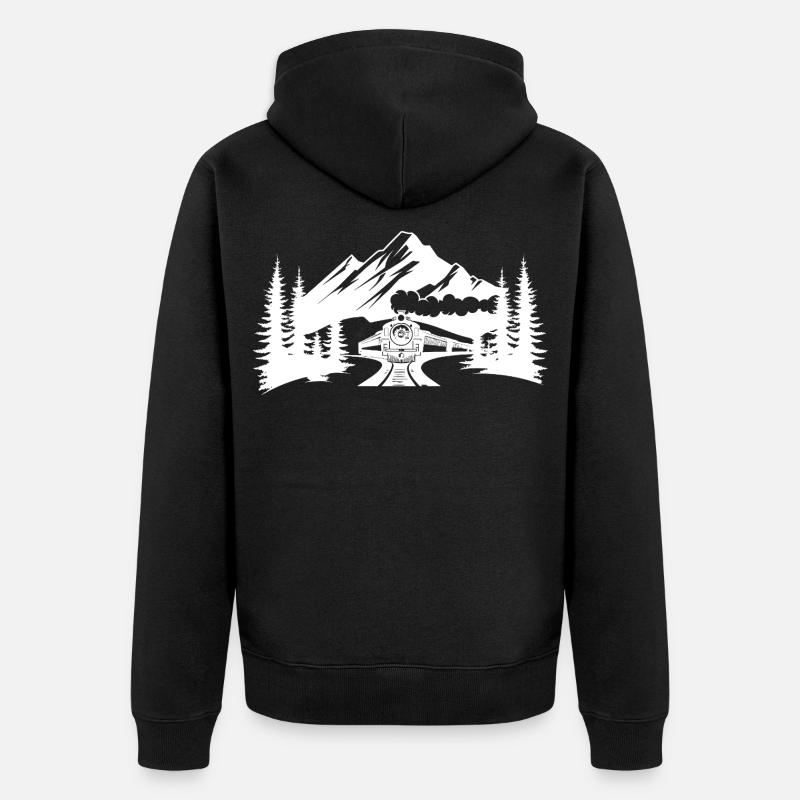 Chemin de fer - Veste à capuche bio Premium Unisexe - noir