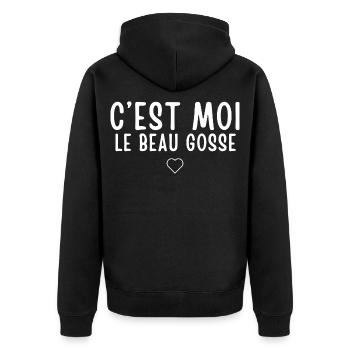 C'est Moi Le Beau Gossé - Style Décontracté - Veste à capuche bio Premium Unisexe - noir - Dos - Nico (187cm)