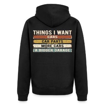 Humour Voiture Garage Vintage | Cadeau Mecano - Veste à capuche bio Premium Unisexe - noir - Dos - Nico (187cm)