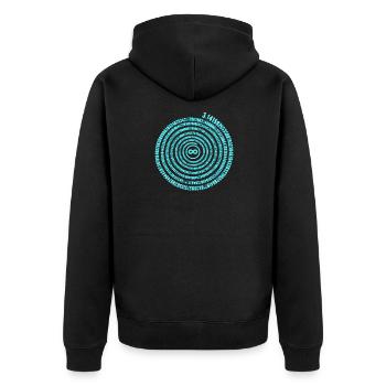 Irrationale Zahl Pi Symbol Unendlichkeit Helix - Unisex Premium Bio Zip Hoodie - Schwarz - Hinten - Nico (187cm)