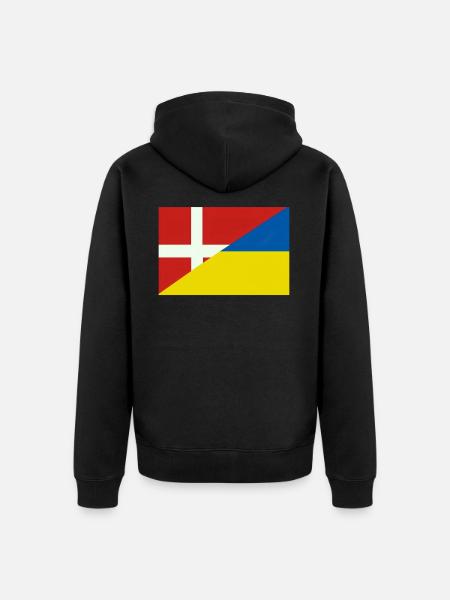 Dänemarkische Ukraine-Flagge – dänische und ukrainische Flagge - Unisex Premium Bio Zip Hoodie - Schwarz