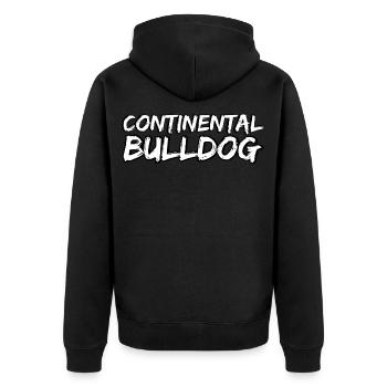 Colorbulls Conti Bulldoggen Continental Bulldogs - Unisex Premium Bio Zip Hoodie - Schwarz - Hinten - Nico (187cm)