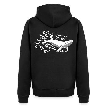 Beluga - Unisex Premium Bio Zip Hoodie - Schwarz - Hinten - Nico (187cm)