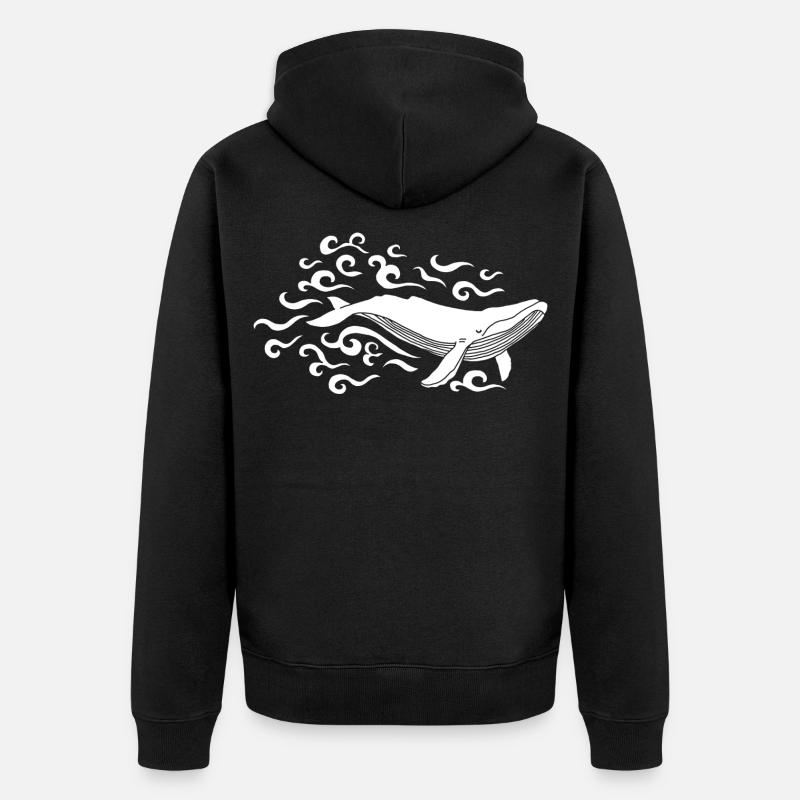 Baleine blanche - Veste à capuche bio Premium Unisexe - noir