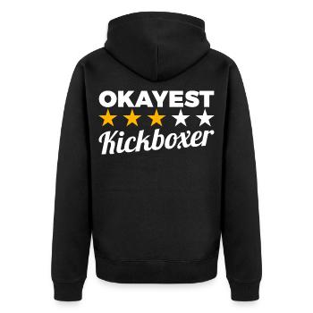 Average kickboxer - Unisex Premium Organic Zip Hoodie - black - Back - Nico (187cm)