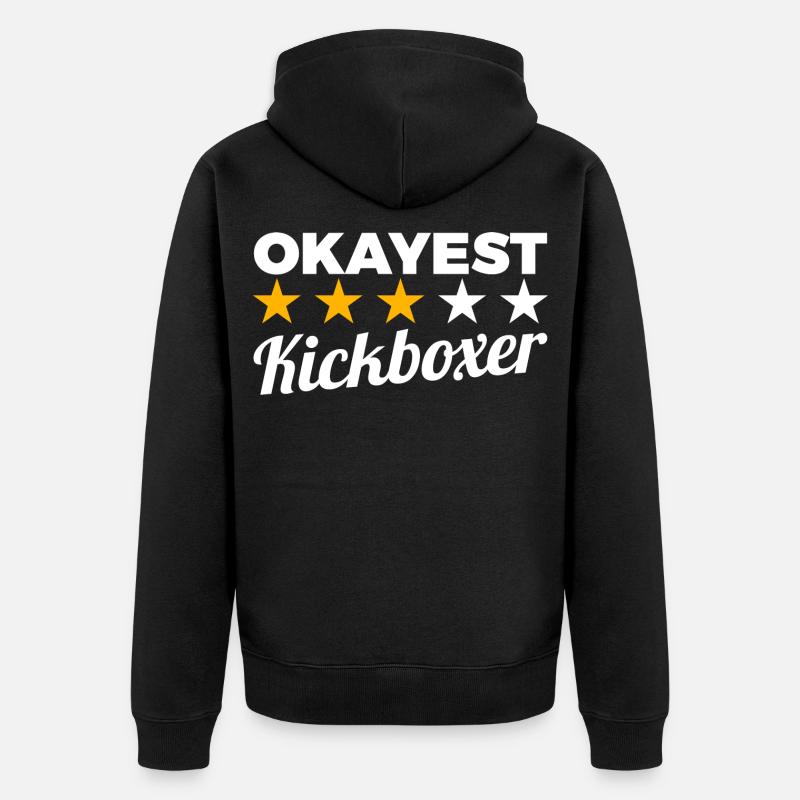 Durchschnittlicher Kickboxer - Unisex Premium Bio Zip Hoodie - Schwarz