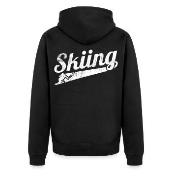 Skieur de compétition - Veste à capuche bio Premium Unisexe - noir - Dos - Nico (187cm)
