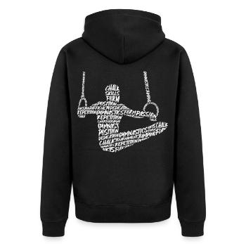 Gymnastics Gymnastics Ring Gymnastics Typography Gymnastics - Unisex Premium Organic Zip Hoodie - black - Back - Nico (187cm)