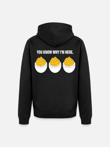 stuffed eggs - Unisex Premium Organic Zip Hoodie - black