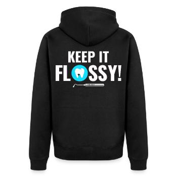 Mouth Engine Care Dentist Team  - Unisex Premium Organic Zip Hoodie - black - Back - Nico (187cm)