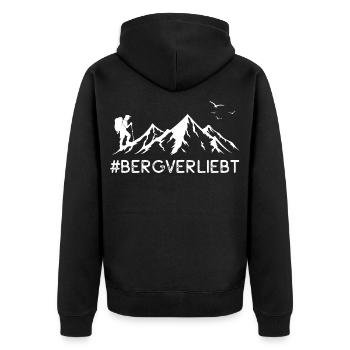 Mountain in Love with Hashtag Mountainous Landscape Mountains - Unisex Premium Organic Zip Hoodie - black - Back - Nico (187cm)