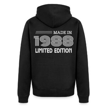 Original 1988 Vintage 1988 Rétro Anniversaire 1988 - Veste à capuche bio Premium Unisexe - noir - Dos - Nico (187cm)
