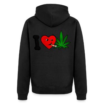 J’aime fumer de l’herbe - Veste à capuche bio Premium Unisexe - noir - Dos - Nico (187cm)