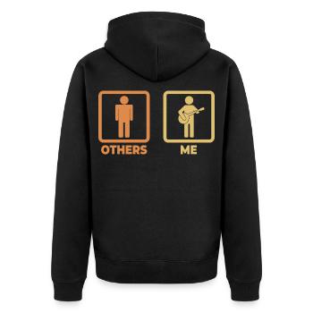 Banjo Player Schedule - Unisex Premium Organic Zip Hoodie - black - Back - Nico (187cm)