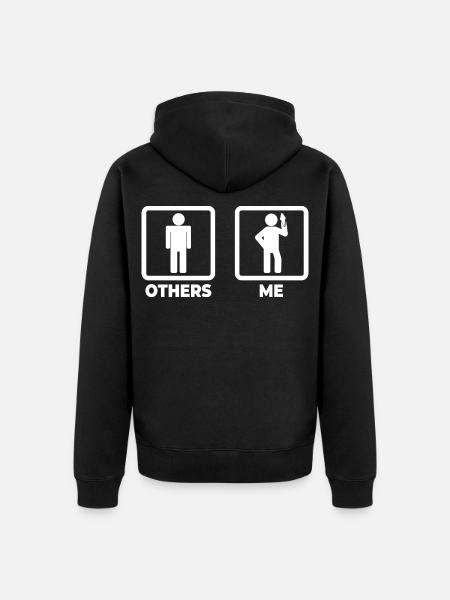 Ice Cream Lover Stick Figure - Unisex Premium Organic Zip Hoodie - black