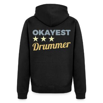 Average drummer - Unisex Premium Organic Zip Hoodie - black - Back - Nico (187cm)