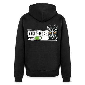 Party Fashion Gams Après Ski Hut Fun Mountain Hut - Unisex Premium Organic Zip Hoodie - black - Back - Nico (187cm)