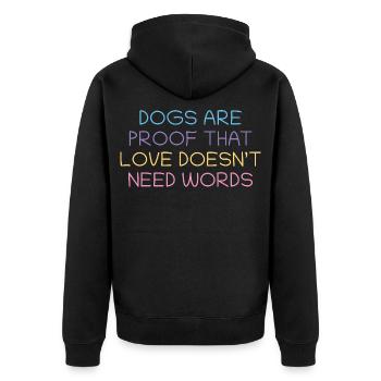 Les chiens prouvent l’amour sans mots - Veste à capuche bio Premium Unisexe - noir - Dos - Nico (187cm)