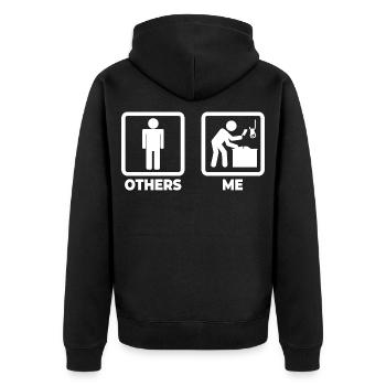 Me as a butcher - Unisex Premium Organic Zip Hoodie - black - Back - Nico (187cm)