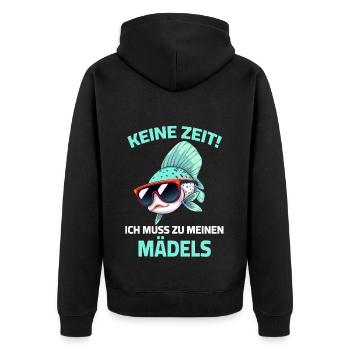 Guppy Fish - No Time I Need To See My Girls - Unisex Premium Organic Zip Hoodie - black - Back - Nico (187cm)