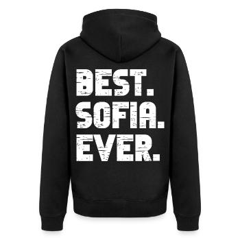 Best Sofia Ever Retro Gift Saying Birthday - Unisex Premium Organic Zip Hoodie - black - Back - Nico (187cm)