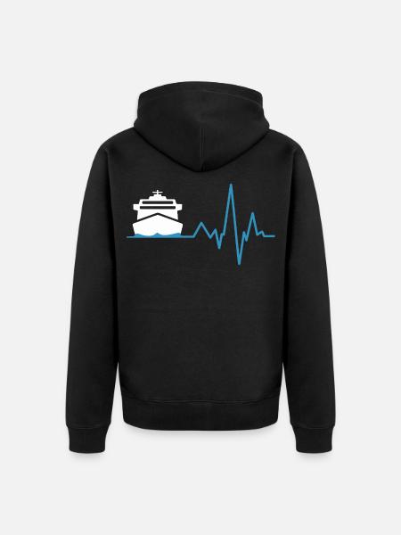 Cruise heartbeat - Unisex Premium Organic Zip Hoodie - black