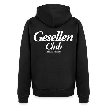 Membre officiel du Journeymen Club - Veste à capuche bio Premium Unisexe - noir - Dos - Nico (187cm)