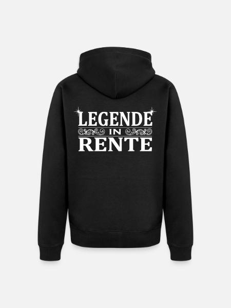 Legende in Rente Ornament - Unisex Premium Bio Zip Hoodie - Schwarz
