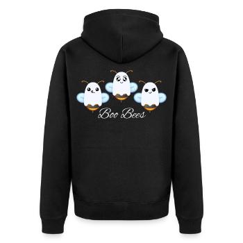 Buh-Bienen - Unisex Premium Bio Zip Hoodie - Schwarz - Hinten - Nico (187cm)