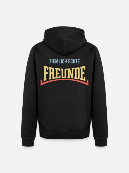 Ziemlich Echte Freunde (Freundschaft / Konkav / 3) - Unisex Premium Bio Zip Hoodie - Schwarz