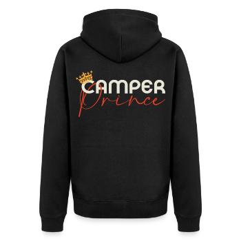 Camper Prince - Camping Famille Prince Couronne - Veste à capuche bio Premium Unisexe - noir - Dos - Nico (187cm)